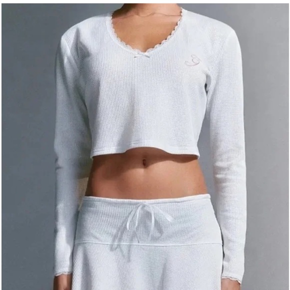 I.AM.GIA Brysonn Top Waffle Knit cropped thermal Sz L - Picture 1 of 5